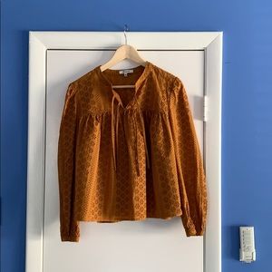 Madewell Eyelet Double-Tie Peasant Top